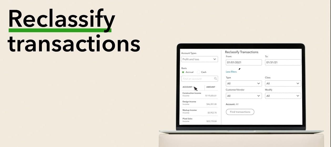 Reclassify Transactions in Quickbooks – Accountant’s tool