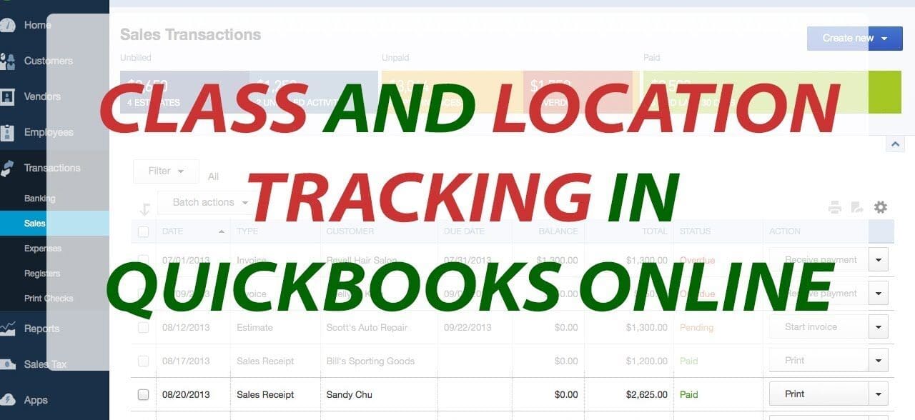 Class Tracking in QuickBooks Online