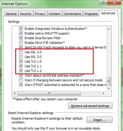 Modify SSL Setting in Mozilla and Internet Explorer